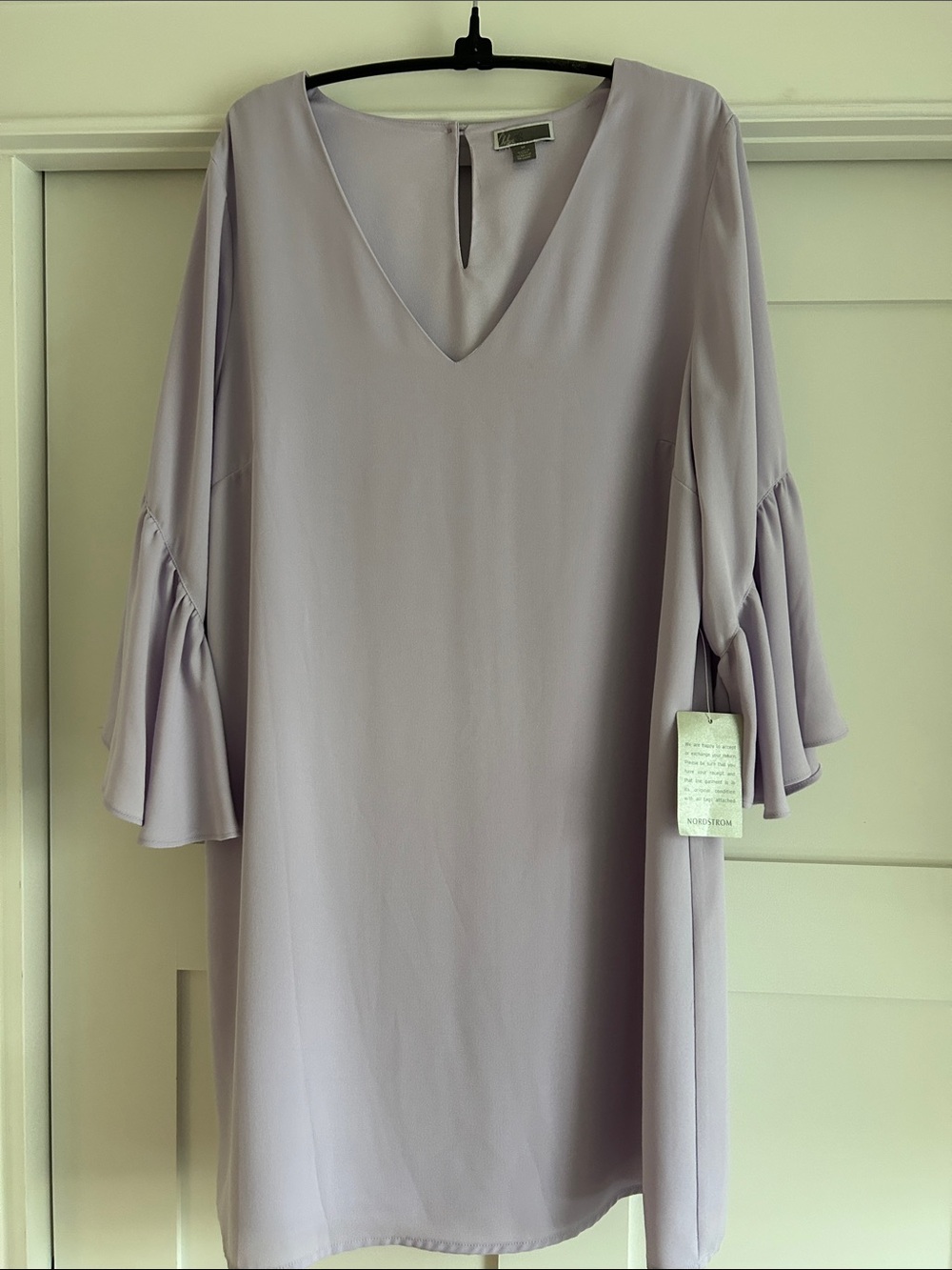 Chelsea28 Lilac V-Neck Ruffle Sleeve Shift Dress